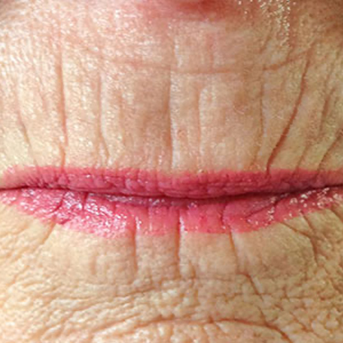 closeup lips of an old woman