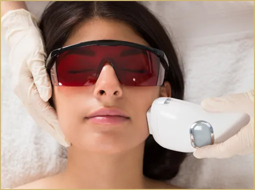 A woman having laser hair removal